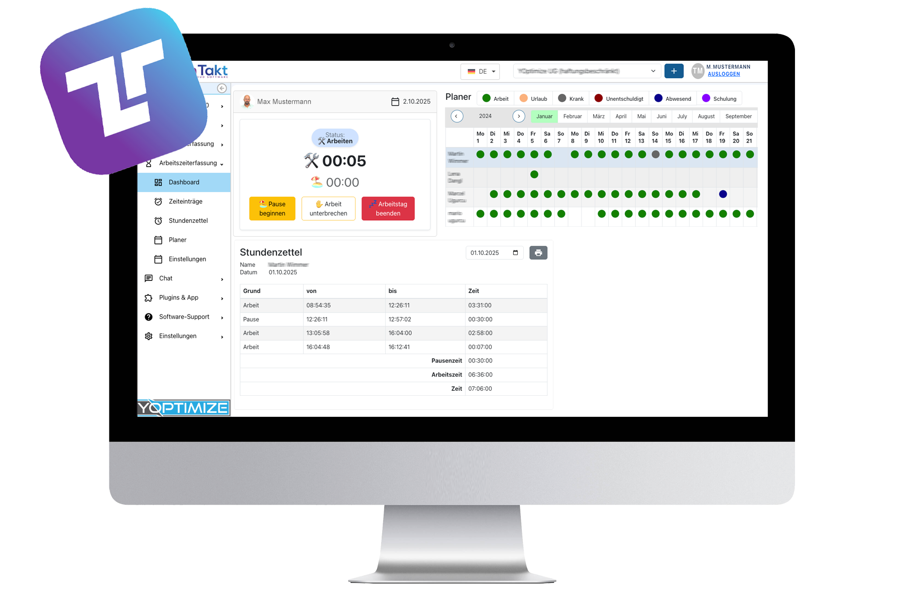 Arbeitszeiterfassung Online Modul