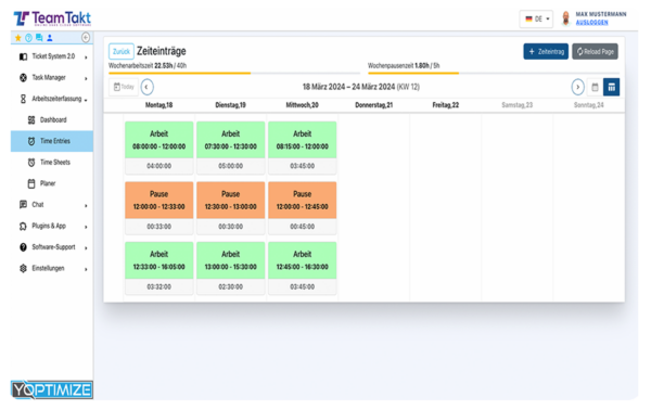Beste Arbeitszeiterfassungssystem