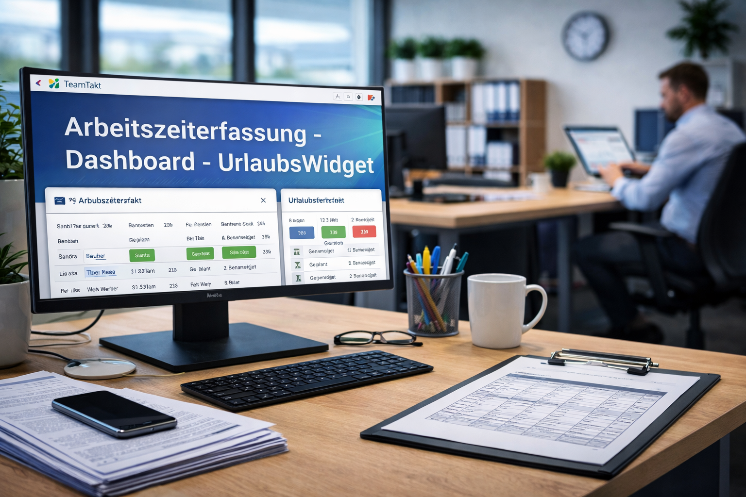 Arbeitszeiterfassung Dashboard Urlaubswidget
